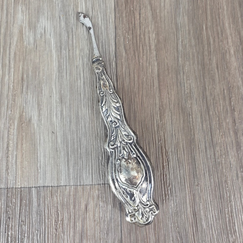 Antique Sterling Silver Hollow Handle Cuticle Pusher Nail Manicure Tool 24g